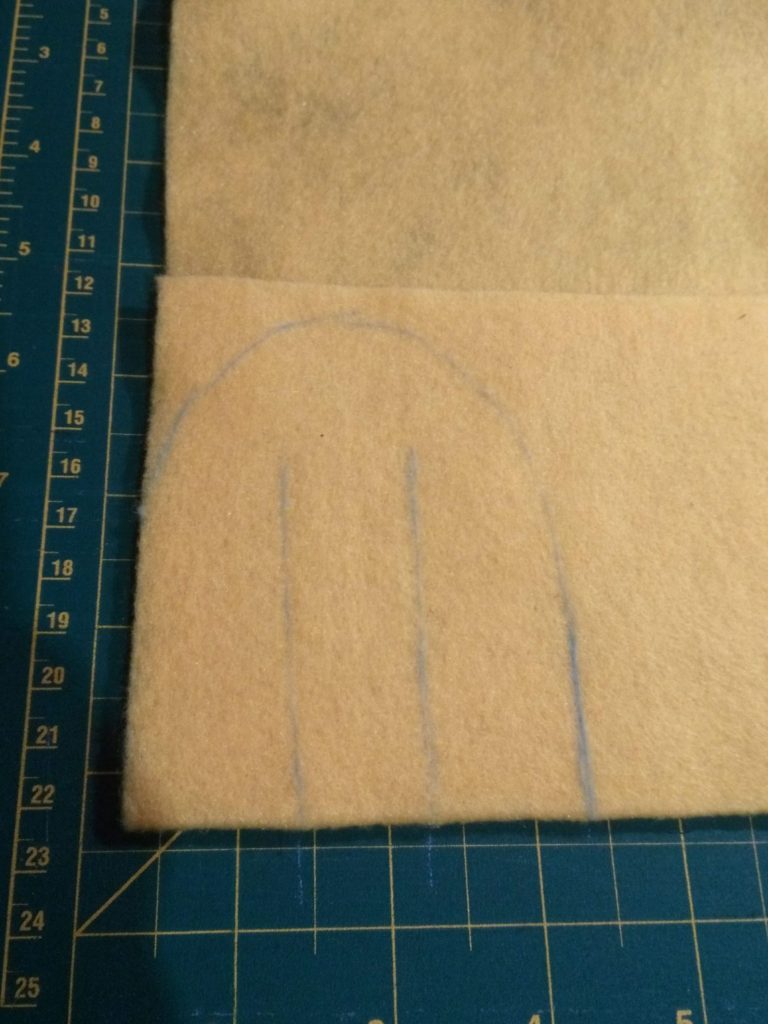 trace template on felt for ornament