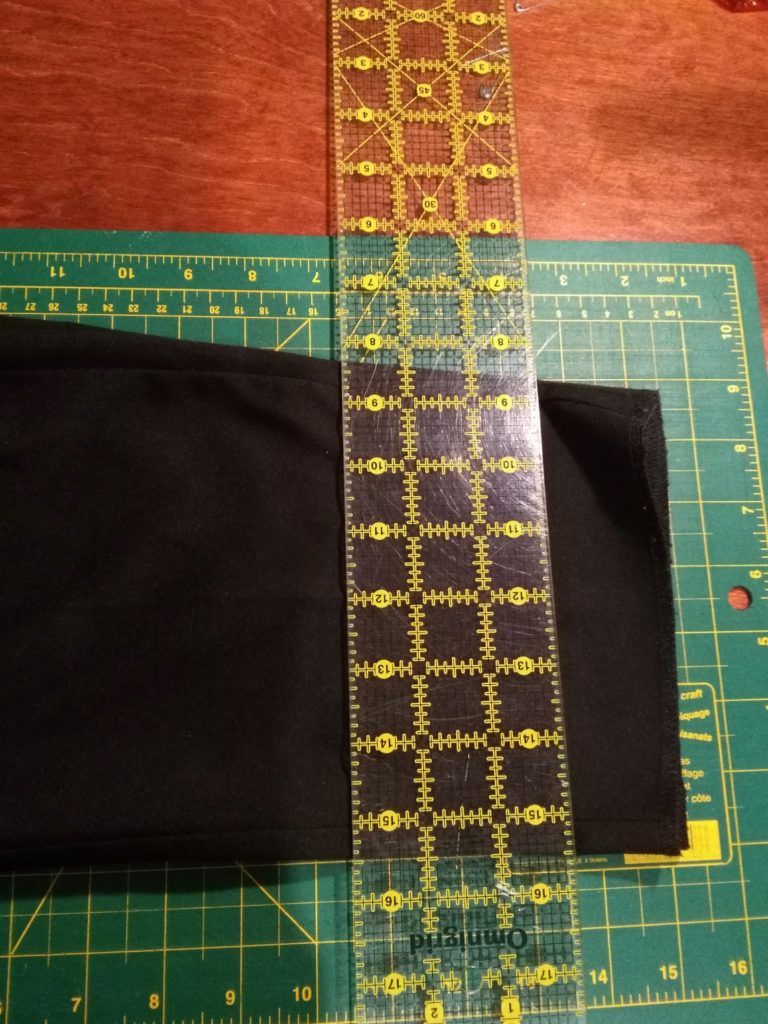 rotary cutter and ruler to cut hem