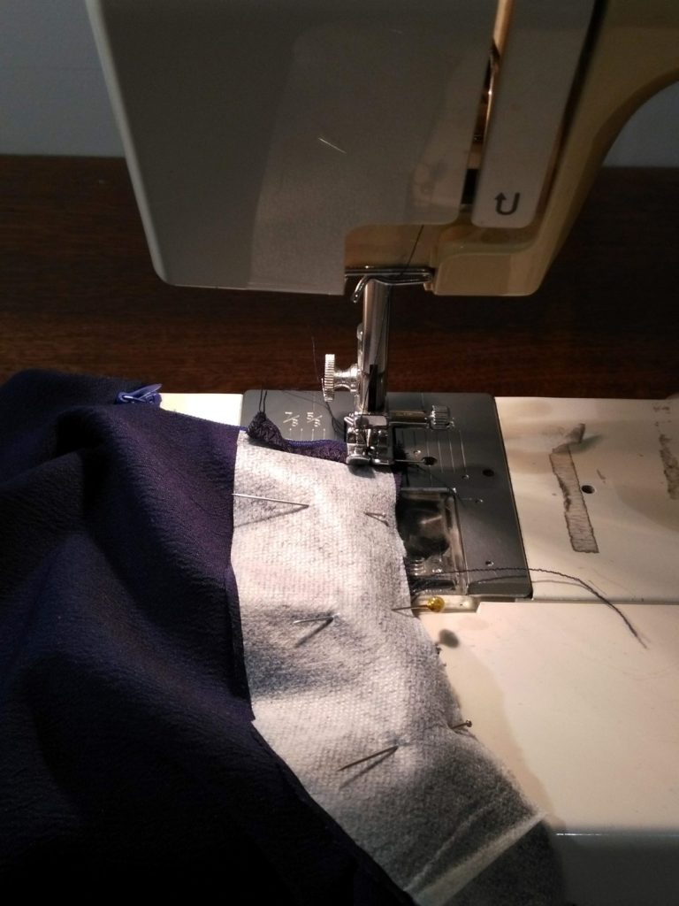 Sewing neck facing