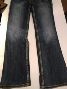 Bootcut jeans prior to alterations