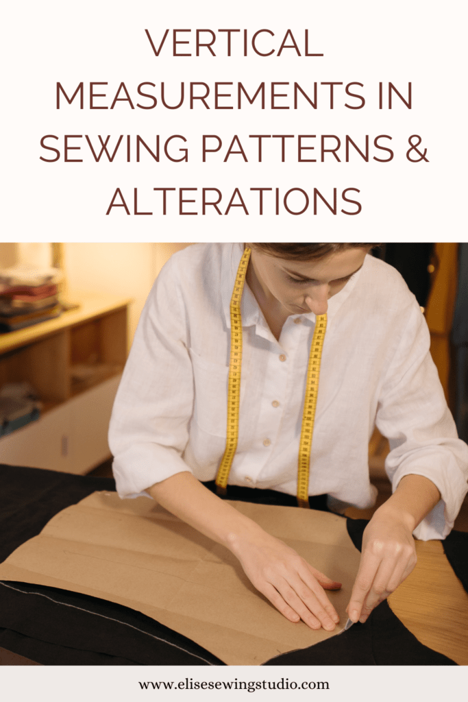 Vertical measurements in sewing patterns