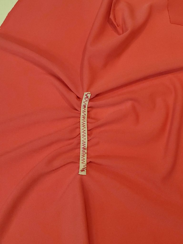 Elastic sewn to garment wrong side