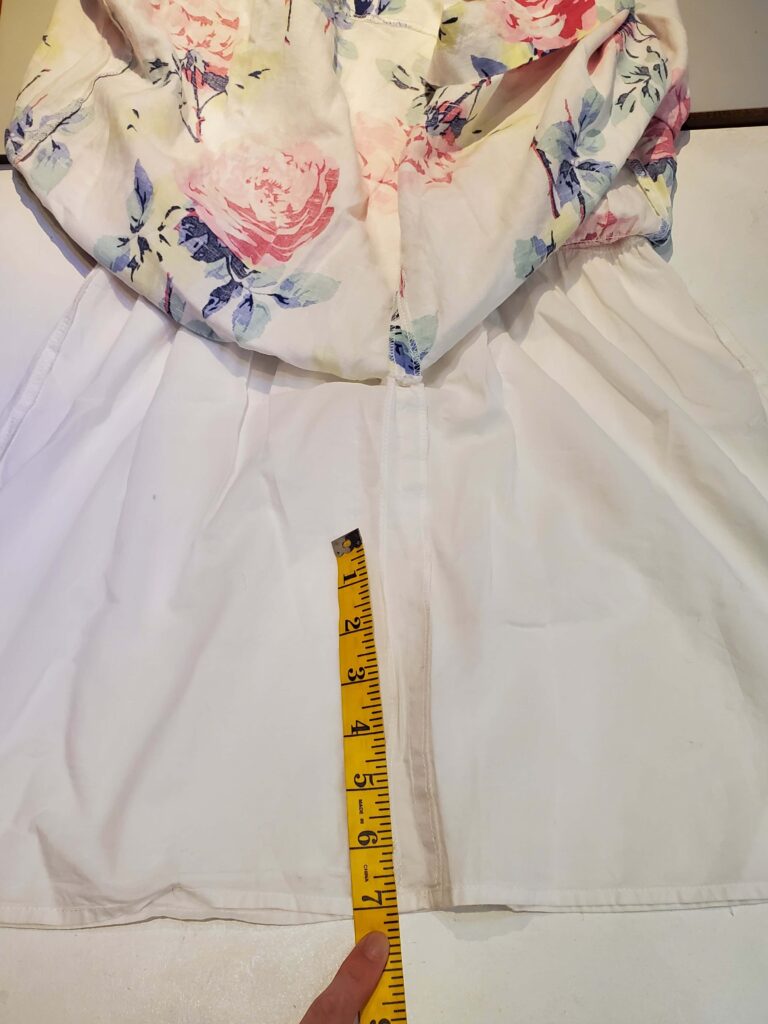 measure skirt lining for tulle tier