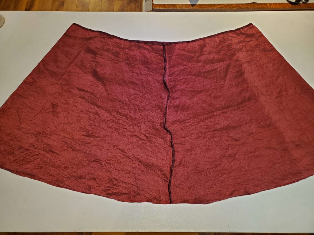 Seam skirt panels together
