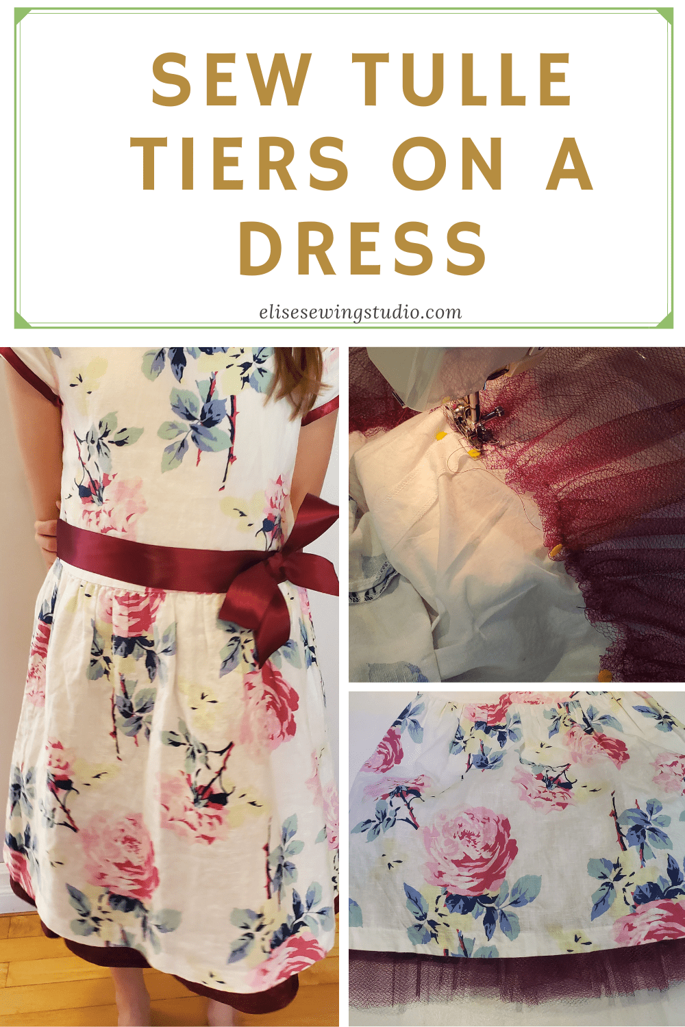 Sew Tulle Tiers on a Dress